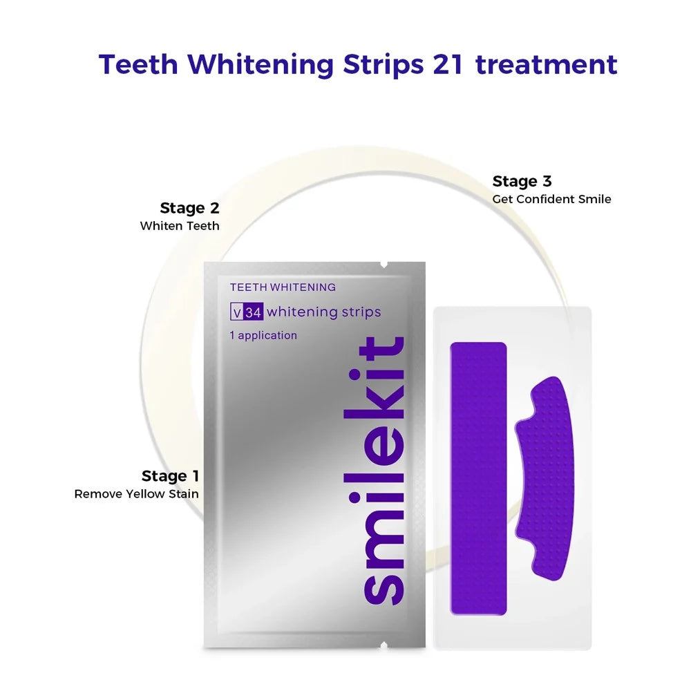 SmileKit® purple teeth whitening strips for a brighter looking smile, product photo 5